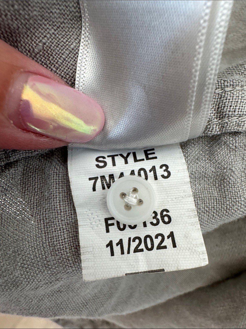 Lucky Brand Men’s Classic Fit 100% Linen Pearl Snap Button Down Shirt Gray L - Picture 8 of 9